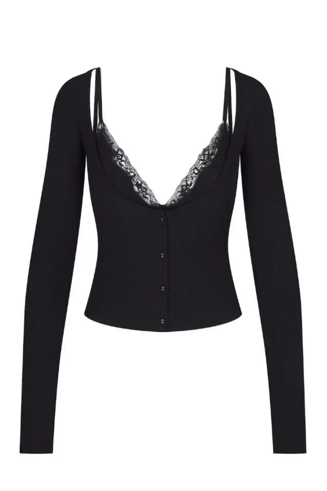 Long Sleeve Top With Bralette