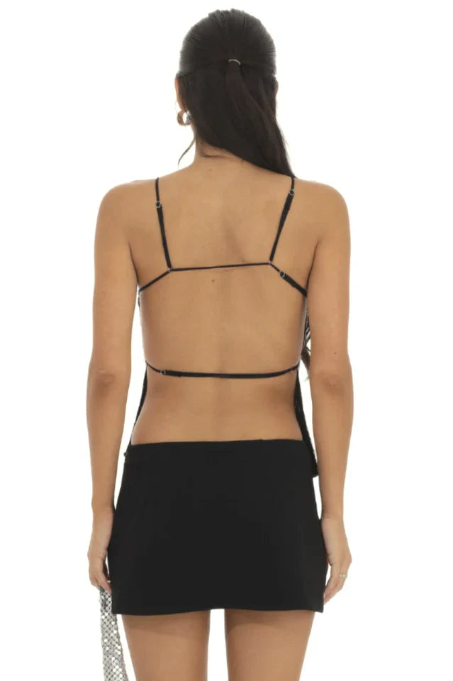 Sequin Open Back Top
