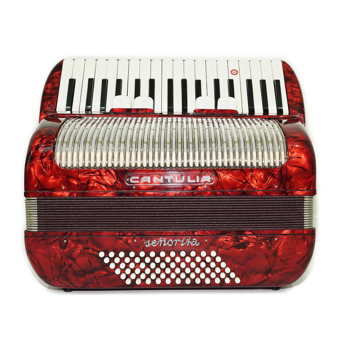 Cantulia Senorita 72 Bass Accordion, Rare Old German Piano Accordian, New Straps, 2367, Keyboard Accordion Instrument, Rich and Bright Sound