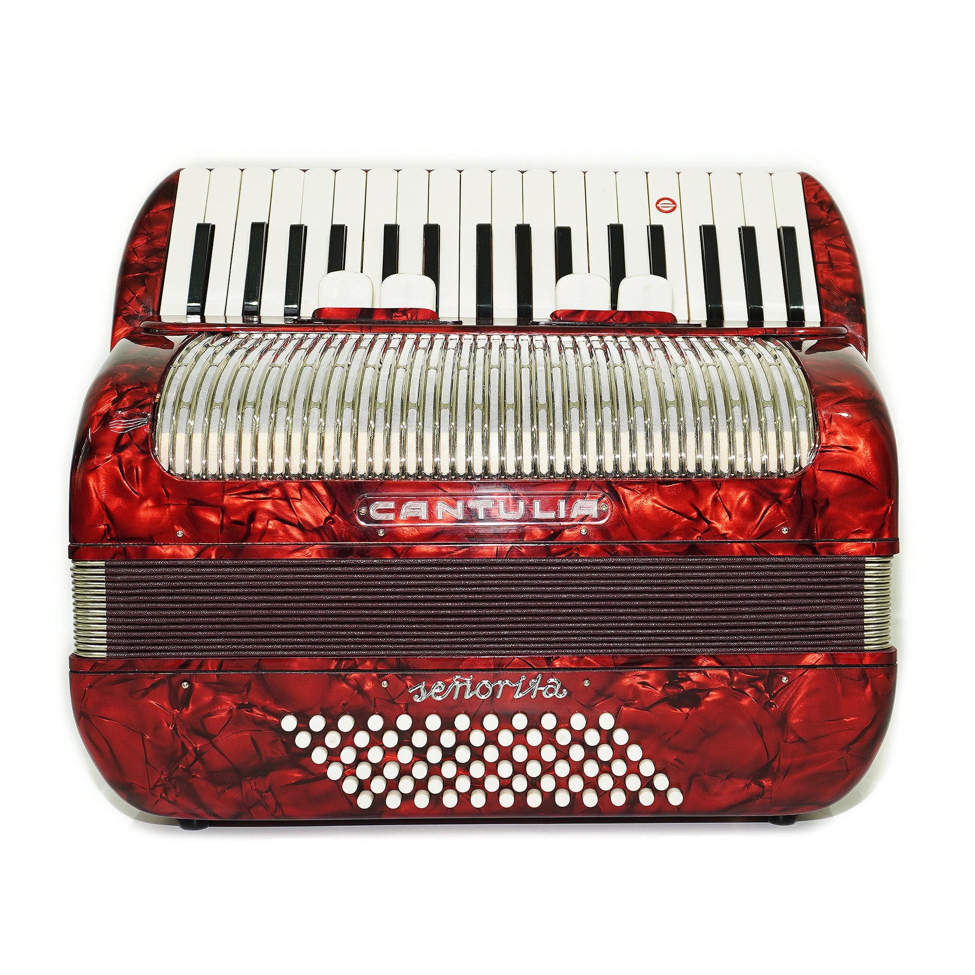 Cantulia Senorita 72 Bass Accordion, Rare Old German Piano Accordian, New Straps, 2367, Keyboard Accordion Instrument, Rich and Bright Sound