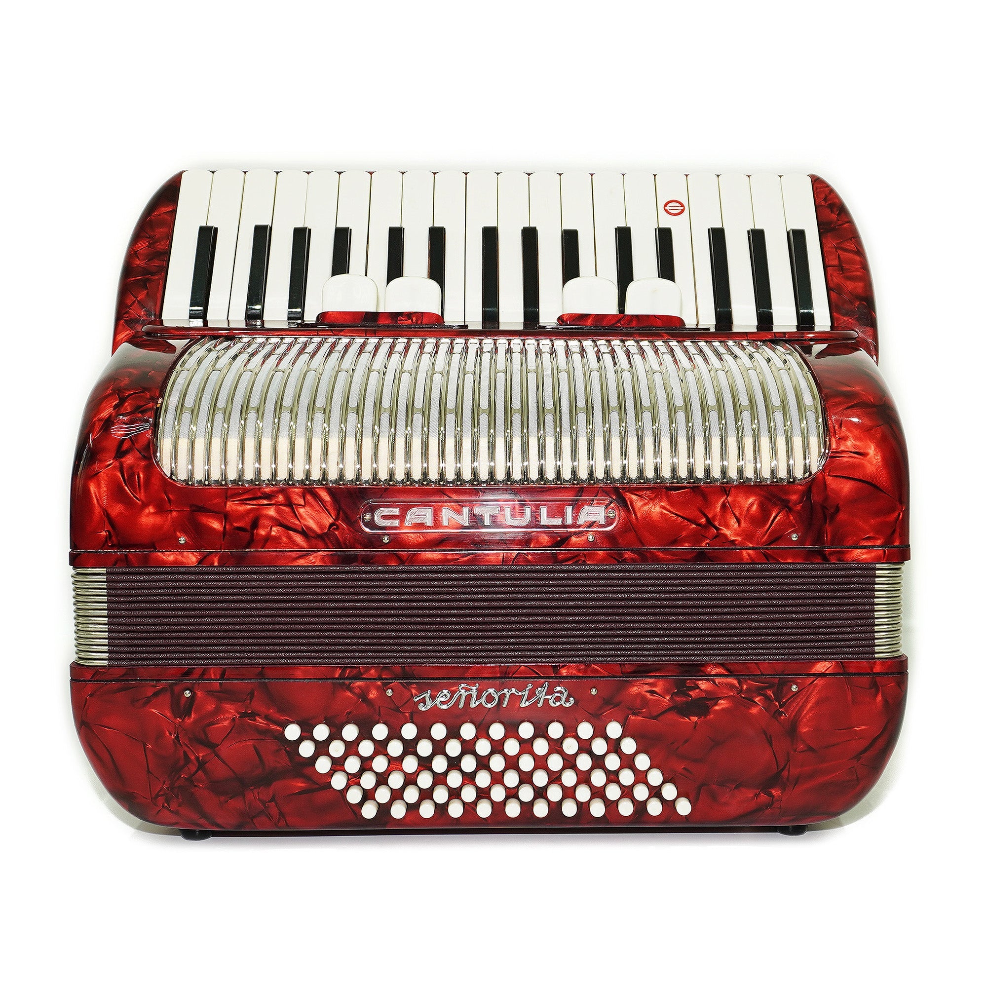 Cantulia Senorita 72 Bass Accordion, Rare Old German Piano Accordian, New Straps, 2367, Keyboard Accordion Instrument, Rich and Bright Sound