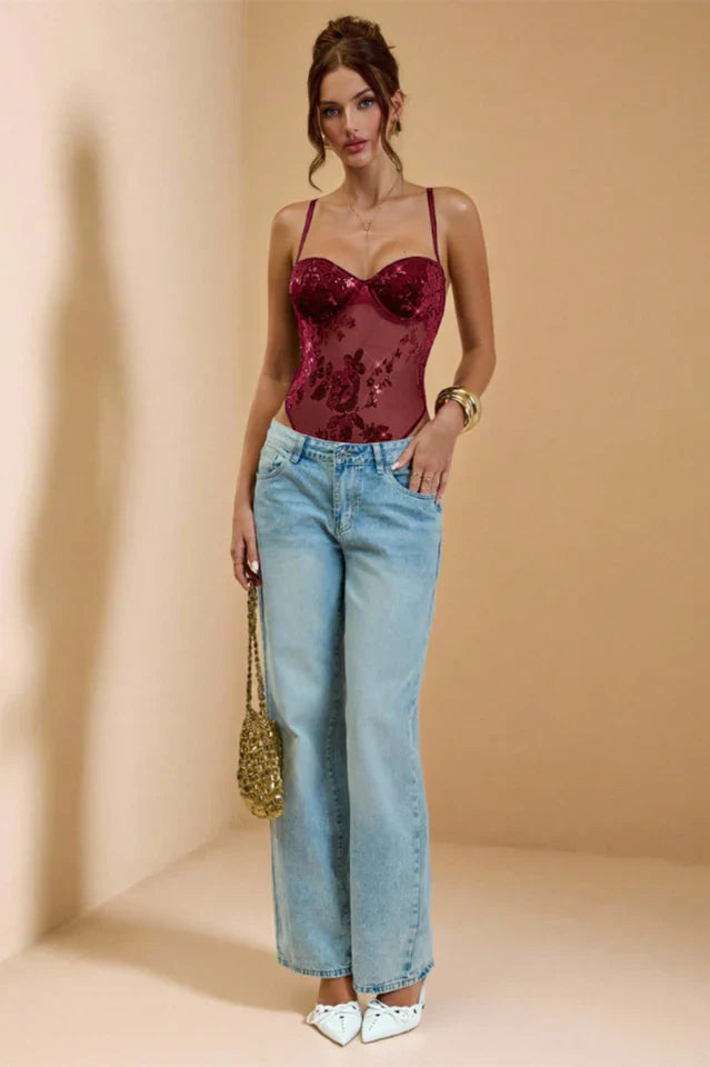 Floral Mesh Bodysuit
