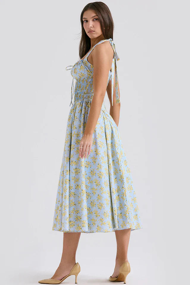 Adabella Cotton Halter Midi Sundress