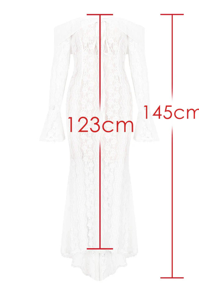 Belle Floral Lace Off Shoulder Maxi Dress