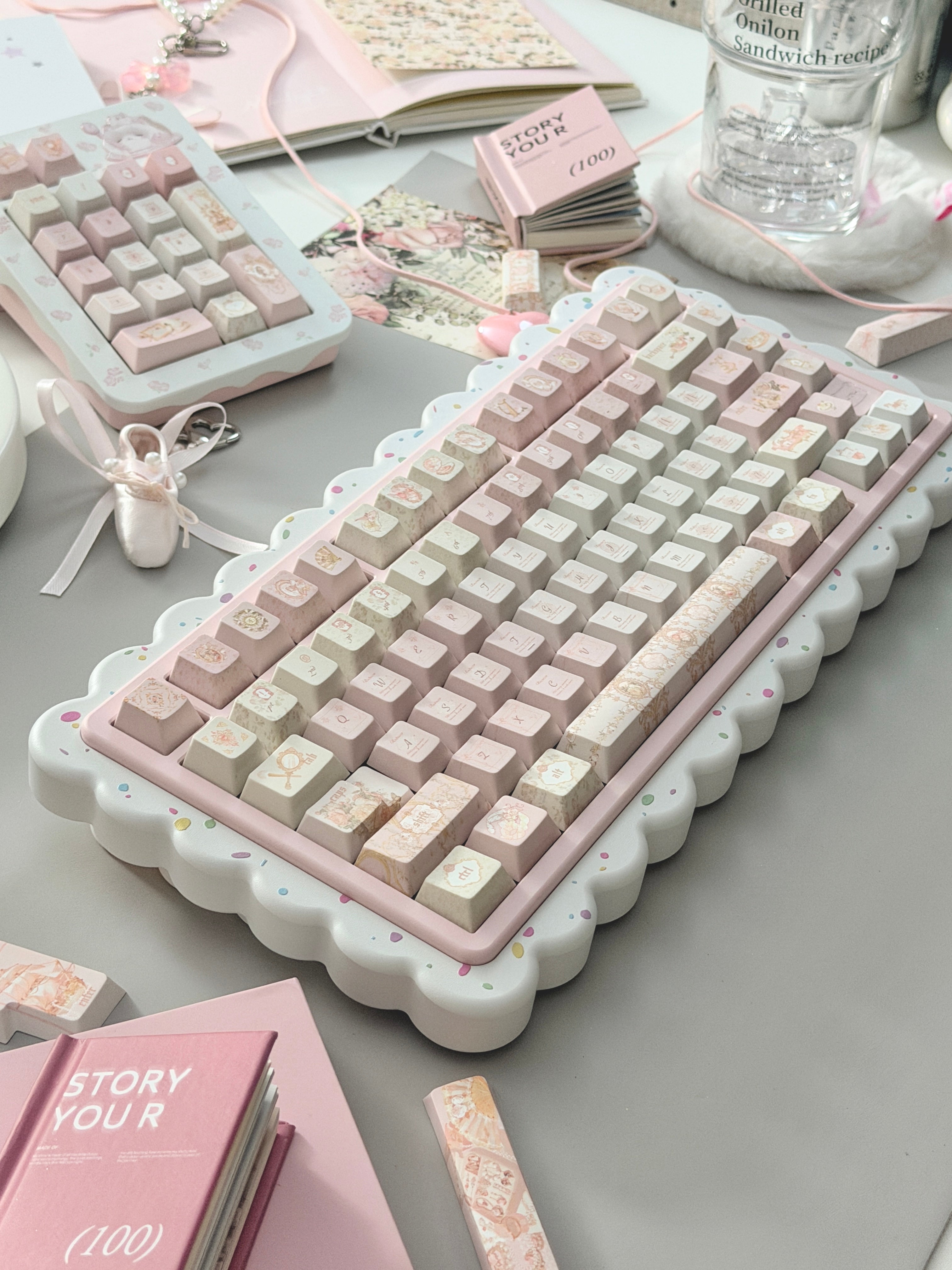 Preorder Prebuilt Aluminum Customized Mechanical Keyboard Cookies75 Pink Sugar Set