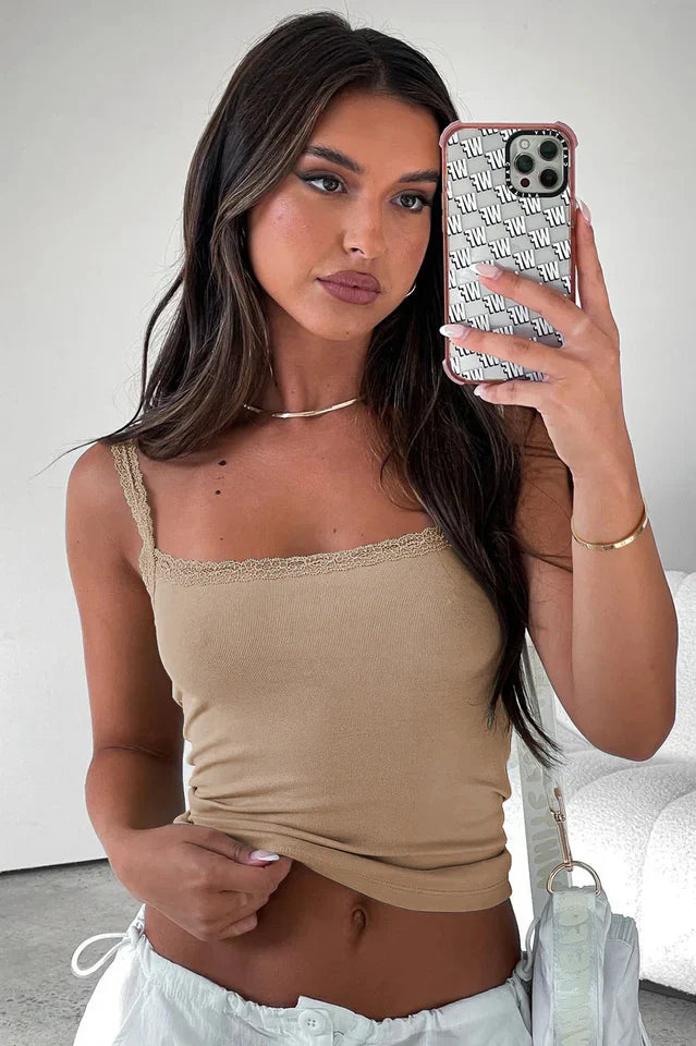 Solid Square Neck Top