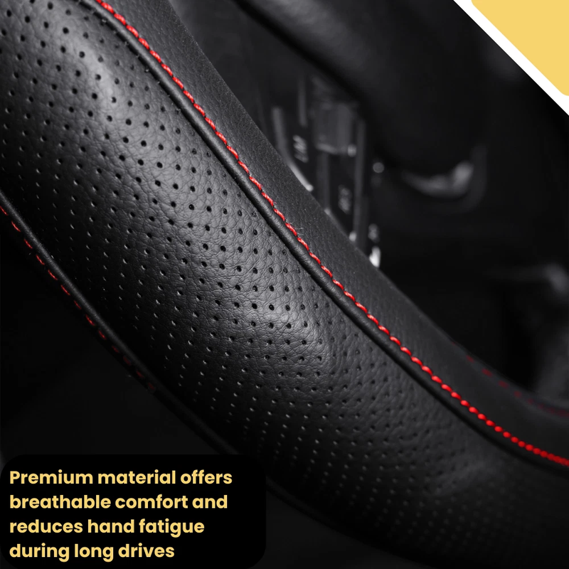 Steering Wheel Cover Pro Extra Layer for Toyota Hilux Double Cab 2005-2015 - Breathable & Anti-Slip - Circle 38 cm
