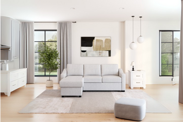Coddle Aria Fabric Sleeper Sofa with Reversible Chaise and Storage, Beige - Venini Furniture