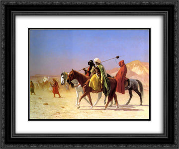 Arabs Crossing the Desert 24x20 Black Ornate Wood Framed Art Print Poster with Double Matting by Gerome, Jean Leon