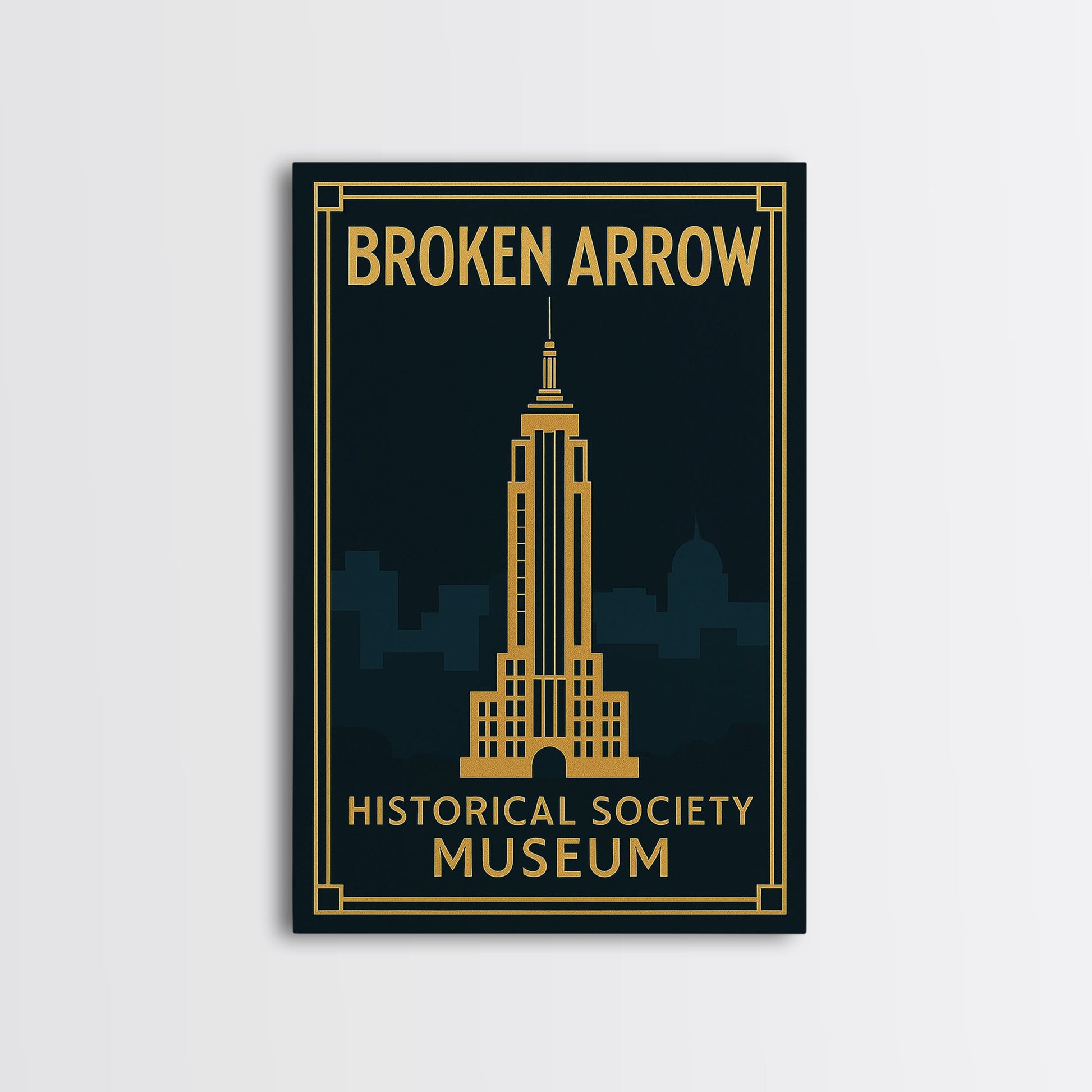Broken Arrow Oklahoma Travel Poster, Canvas Print, Luxury Art Deco Poster, Broken Arrow Wall Art, Travel Wall Art, Art Print