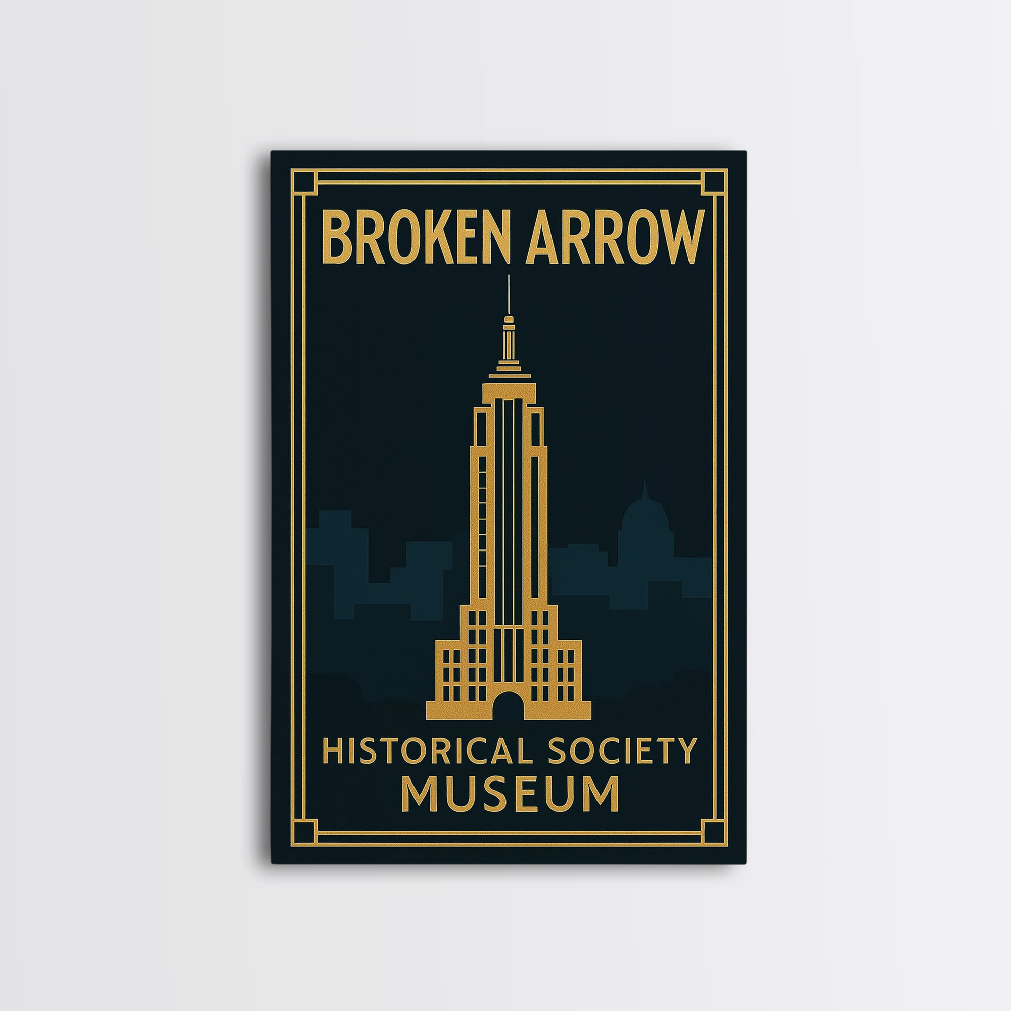 Broken Arrow Oklahoma Travel Poster, Canvas Print, Luxury Art Deco Poster, Broken Arrow Wall Art, Travel Wall Art, Art Print
