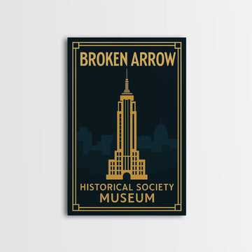 Broken Arrow Oklahoma Travel Poster, Canvas Print, Luxury Art Deco Poster, Broken Arrow Wall Art, Travel Wall Art, Art Print