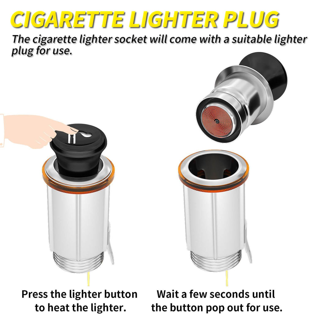 what is the cigarette lighter port called 12V Auto Car Cigarette Lighter  Socket With Eject Button Plug – DAIER