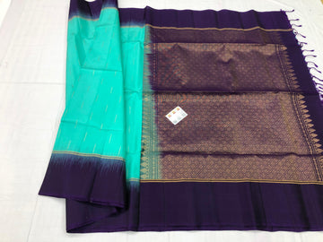 Kanchipuram Pattu Soft Silk Saree Pure Indian Silk Sari Blue| SS26
