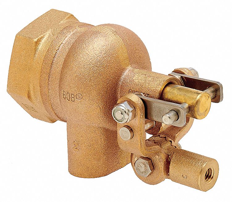BOB Pipe-Mount Float Valve, 3/8 in -16 Rod Thread, Lead Free Brass - R605T-2-LF