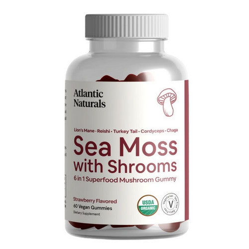 Atlantic Naturals, Organic Sea Moss With Shrooms Superfood, 60 Gummies Atlantic Naturals