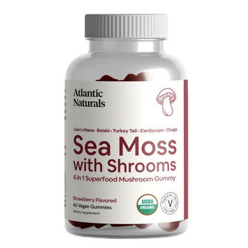 Atlantic Naturals, Organic Sea Moss With Shrooms Superfood, 60 Gummies Atlantic Naturals