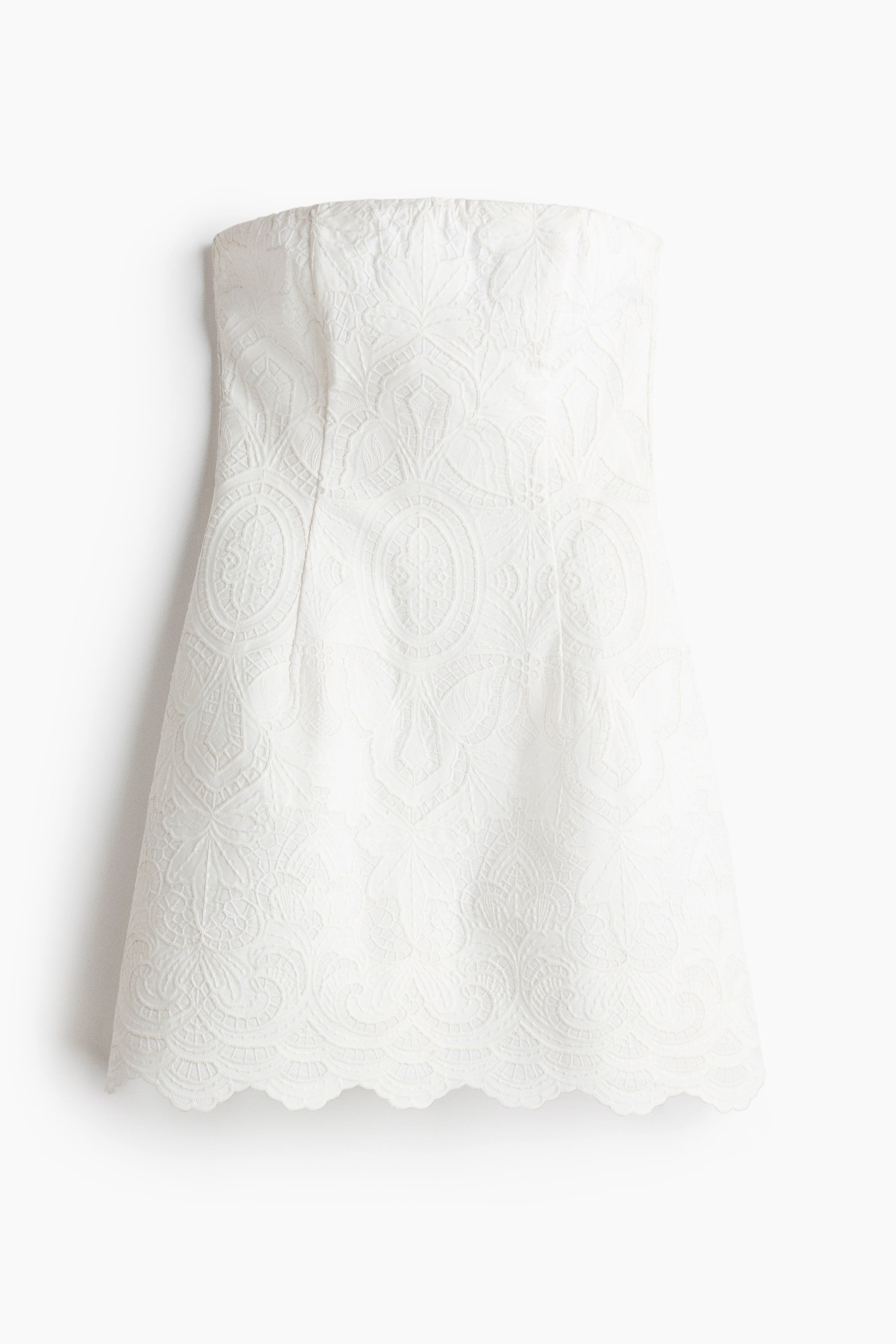 Embroidered bandeau dress