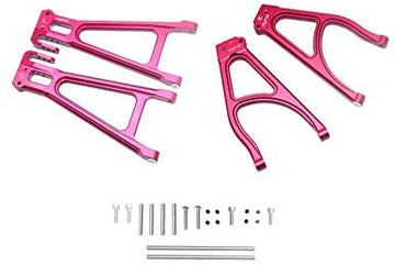Aluminum Rear Suspension ARM Set (Upper+Lower) -24PC Set (red)-Mike's Hobby