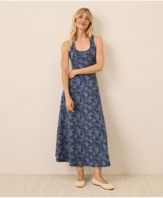 Pact Fit & Flare Open Back Maxi Dress
