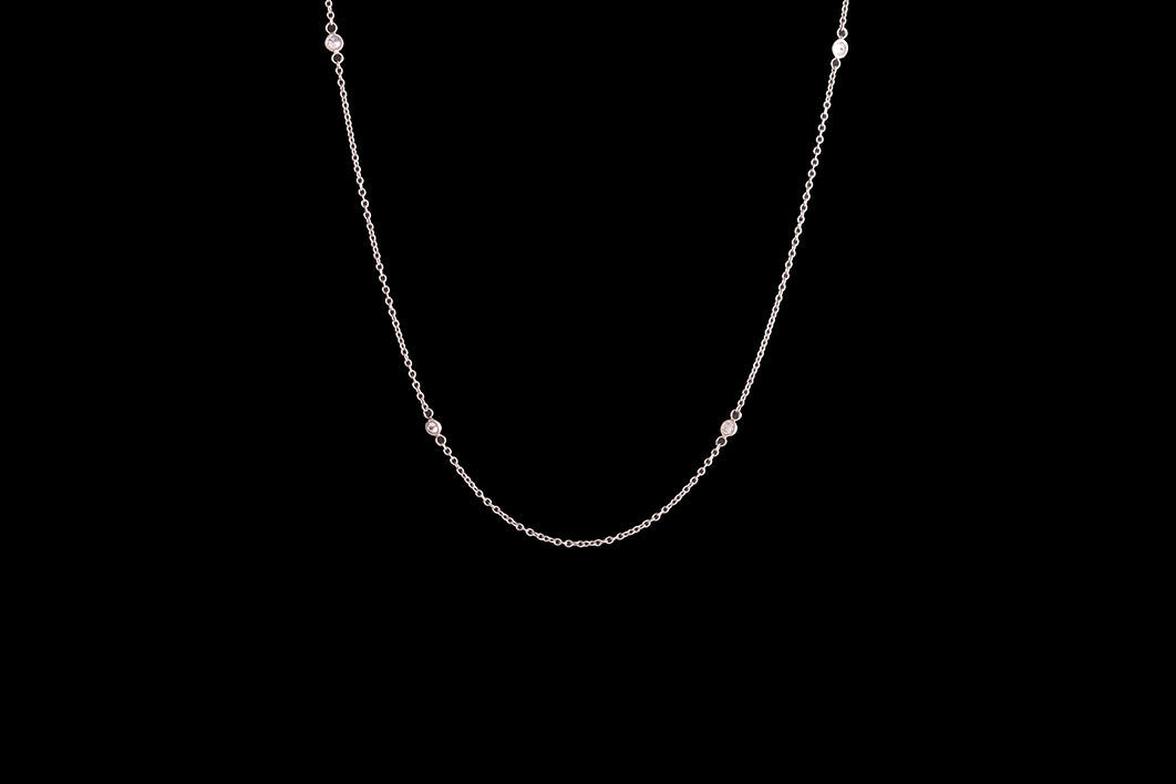18ct White Gold Diamond Spectacle Chain