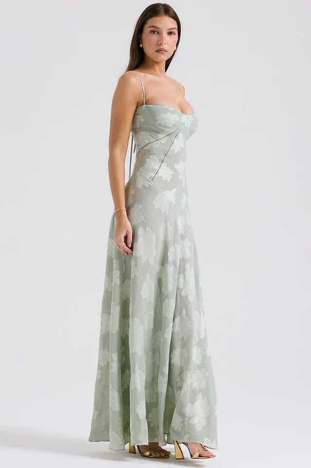 Serena Vintage Black Printed Maxi Dress