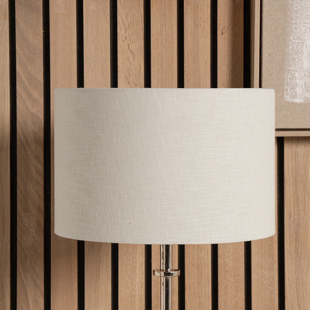 40cm Cream Self Lined Linen Drum Shade