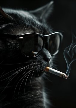 black cat with cigarette meme Smoking Cat" Images – Browse 154 Stock  Photos, Vectors, and Video