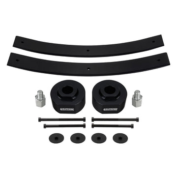 2" Front Lift Spring Spacers + 2" Rear Lift Short Add-A-Leaf Springs For 2000-2005 Ford Excursion-Suspension Lift Kits-Supreme Suspensions®-Black-Supreme Suspensions®