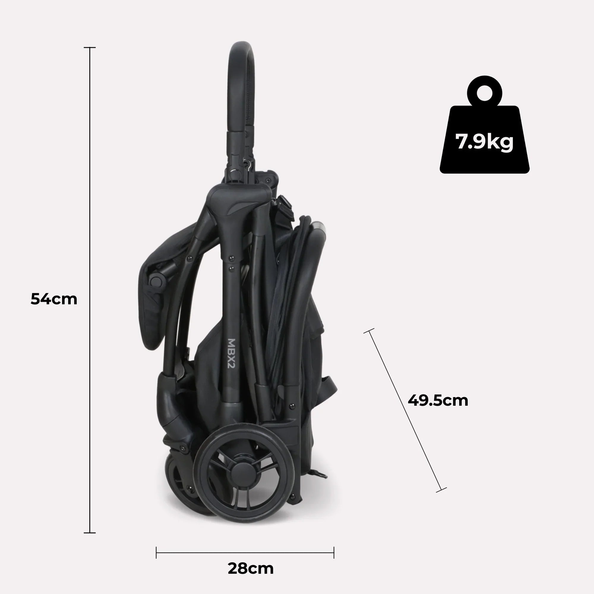 My Babiie MBX2 Compact Stroller - Black