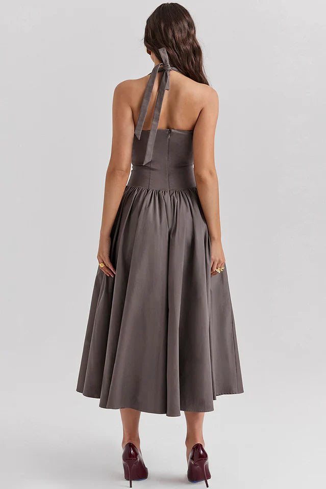 Coquette Scarlet Halter Midi Dress