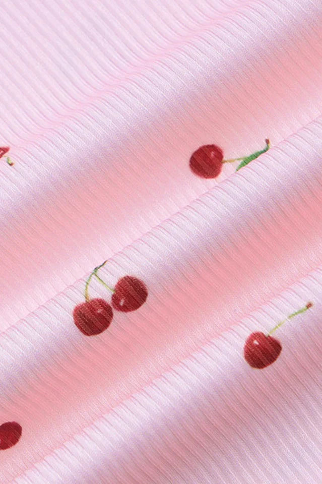 Cherry Print Spaghetti Strap Mermaid Dress
