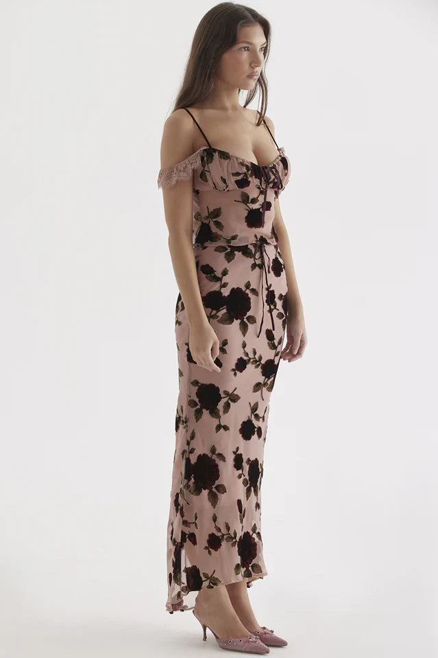 Pink Rose Dessert Top + Craft Skirt Set