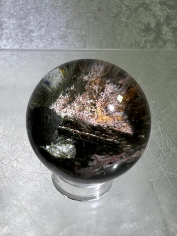 Garden Quartz Lodolite Sphere. Amazing High Quality Four Seasons Landscape.