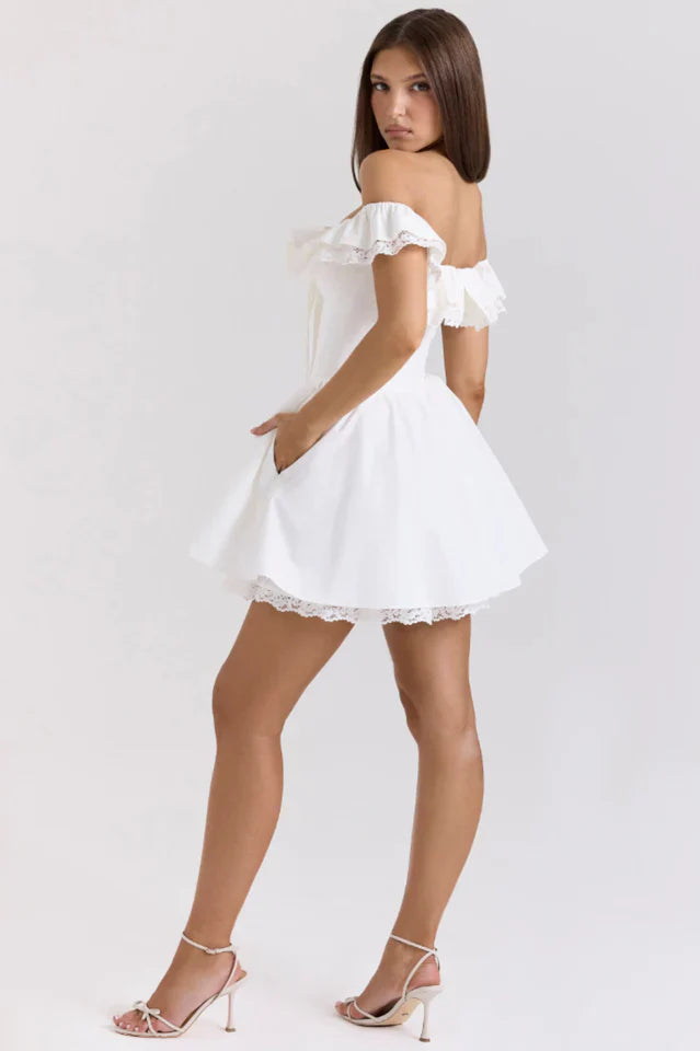 Jaide Cotton Off Shoulder Corset Dress
