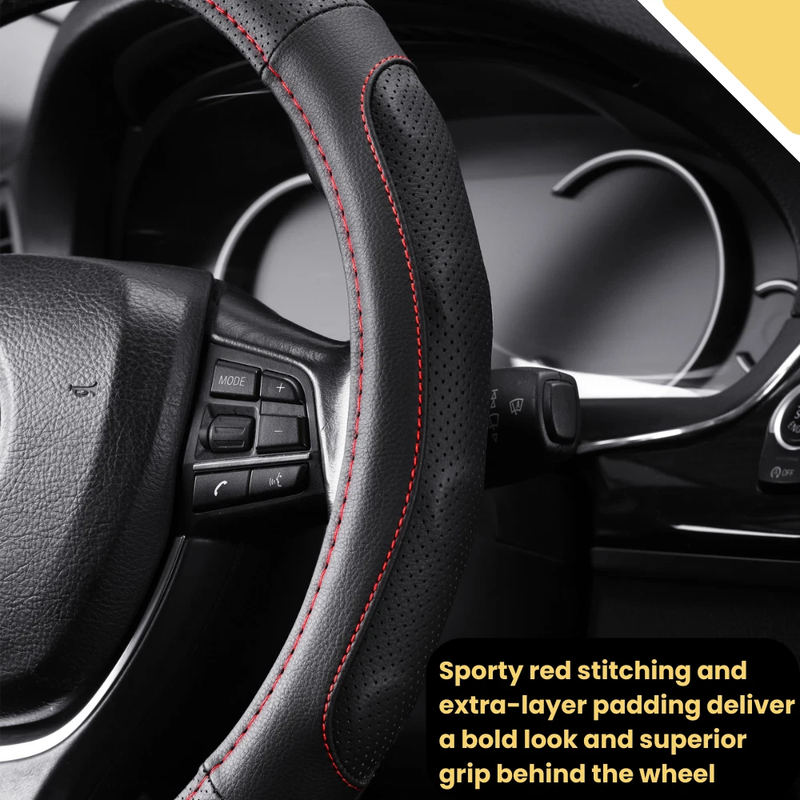Steering Wheel Cover Pro Extra Layer for Toyota Hilux Double Cab 2005-2015 - Breathable & Anti-Slip - Circle 38 cm