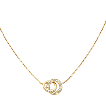 Cartier Love Pendant Small Interlinked Paved Diamonds 18ct Yellow Gold