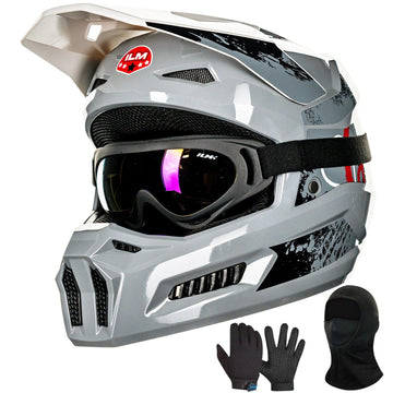 ILM Youth Dirt Bike Helmets Kids ATV Helmet with Goggles Gloves Mask Model MT601Y - ILM