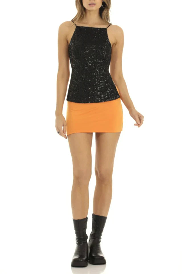 Sequin Open Back Top
