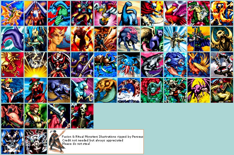 Fusion & Ritual Monsters Illustrations - Yu-Gi-Oh! The Eternal Duelist Soul - Game Boy Advance
