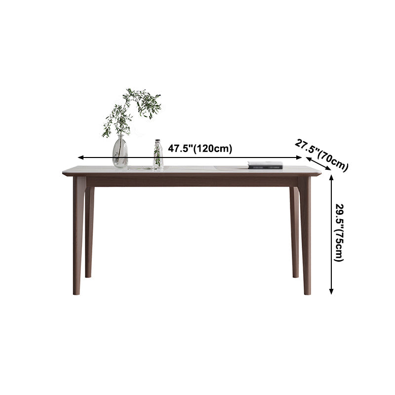 Rectangle 4 Legs Mid-Century Table White Color Fixed Table of Sintered Stone
