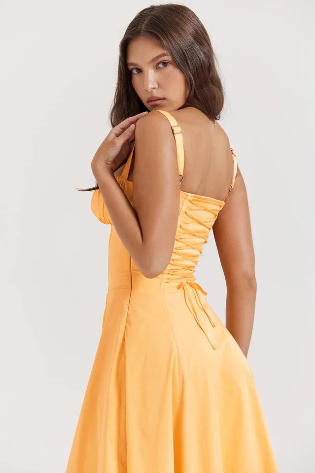 Carmen Tangerine Bustier Sundress