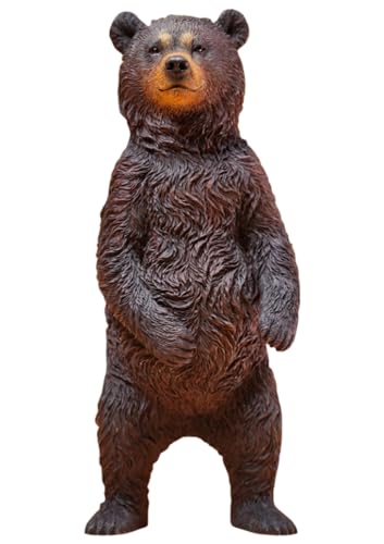 JXK Collectible Bear Figure: Little Brown Bear, Expertly Hand-Painted, Lifelike, Safe Resin, 1:6 Scale Miniature Animal Figurine