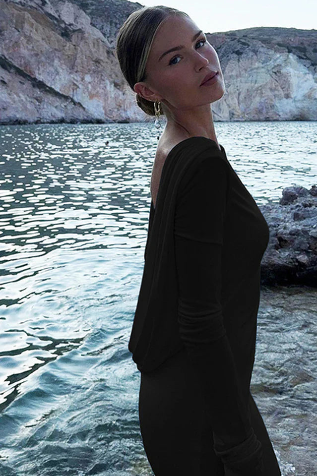 Quintina Plunging Back Maxi Dress