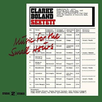 Clarke-Boland Sextett- Music For The Small Hours (Vinyl)