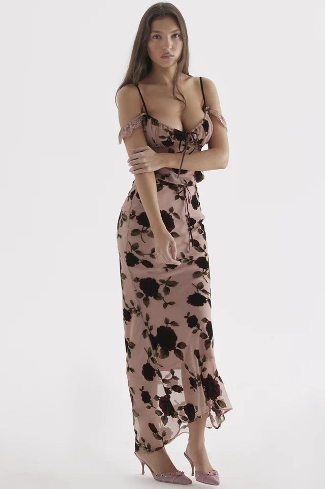 Pink Rose Dessert Top + Craft Skirt Set