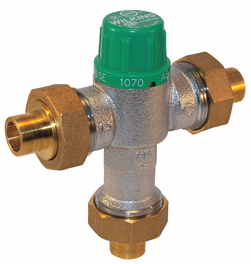 Zurn 1/2 in FNPT Inlet Type Mixing Valve, Low-Lead Bronze, 0.5 to 10 gpm - 12-ZW1070XL