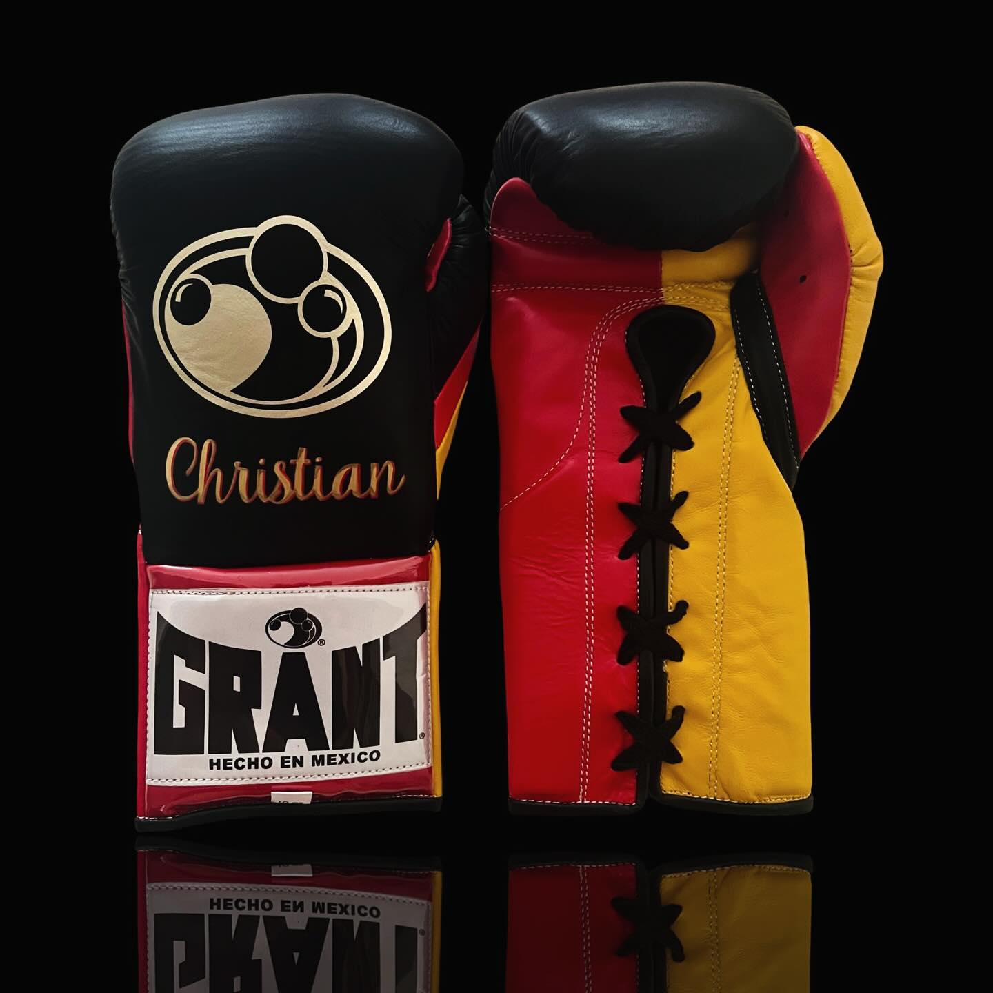 Grant Boxing Gloves Black/Red/Yellow Custom Fit