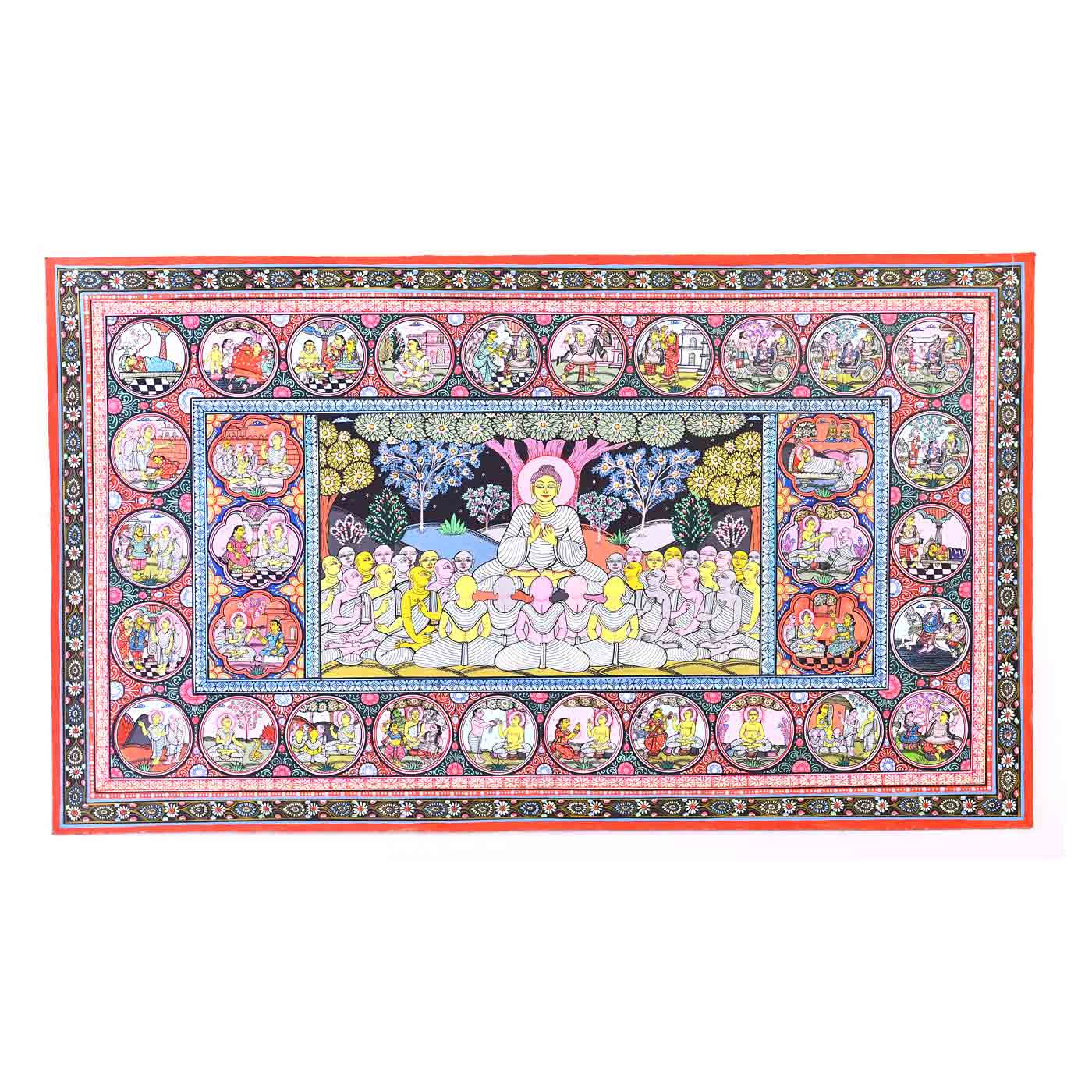 Life Cycle Of Lord Buddha Pattachitra Painting