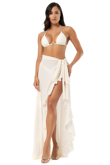 Pareo Dilara in chiffon con rouches ARDOEL